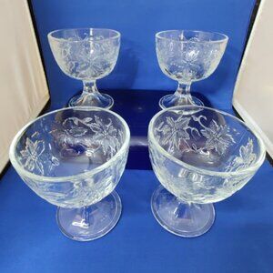 Princess House Dessert Compotes -Footed - Set of 4 -Fantasia (575) -Retired